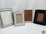 Lote composto de 4 porta retratos, modelos e tamanhos diversos. Medindo o maior 27cm x 21cm.