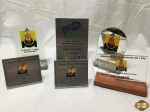 Lote de 6 troféus diversos de equitação. Medindo o maior 20,5cm de altura.
