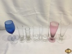 Lote composto de 7 taças em vidro e cristal, tamanhos e modelos diversos.