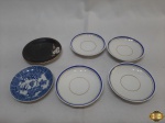 Lote composto de 6 pires de café em porcelana diversas.