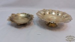 Lote com 2 petisqueiras rendadas em prata 90.Medidas: grande 21cm de diametro 8cm de altura , menor 17cm de diametro e 4cm de altura.