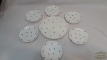 Jogo de 7 pratos bolo e sobremesa porcelana  Renner.medida prato de bolo 29 cm de diametro, sobremesa  17,5 cm de diametro