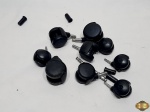 Lote composto de 9 rodízios. Medindo os 2 maiores 5,5cm de diâmetro.