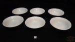 Jogo de 6 combucas em porcelana branca vitrificada. Medida 14cm de diametro