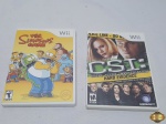 Lote de 2 jogos para Nintendo Wii, sendo um deles o CSI: Hard Evidence e o outro The Simpsons Game.