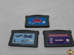 Lote de 3 cartões de Gameboy Advanced, composto de Hot Wheels, Nanco Museum e Lizzie Mc Guire.