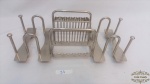 Porta Talher em Metal Prateado . Medidas: 31 comprimento x 15 largura x 12 altura