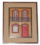 Hezir Gomes " portas e janelas"  casas de Ouro Preto  óleo s/ tela datado de 1969 medindo 40 x 30 cm