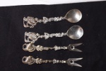 Conjunto de prata de Israel cinzelada composto de 2 garfinhos e 2 colheres