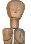 Arte popular brasileira " EX - VOTO "  3 antigas  esculturas  em madeira  medindo 22  e 10  cm,