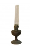 Lampião em cobre com metal e donzela de vidro altura 93 cm