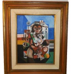 Chawa - " Mulata com criança   "   óleo s/ tela  medindo 27 x 35 cm   inspirados nos mestres da pintura