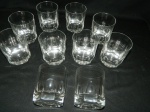 Oito  copos para whisky em cristal  lapidacao dedão altura 9 x 8 cm