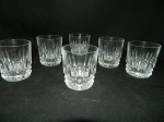Seis  copos para whisky em grosso cristal  lapidação   tijolinho altura 9 cm