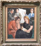 Quirino Campofiorito , Pessoas, Óleo sobre tela, 46x40 , 1933 , com moldura, acie ( Exposição no Museu Nacional de Belas Artes, Retrospectiva do Artista ). Reproduzido em catálogo da Soraia Cals