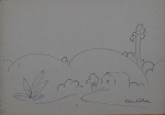 TARSIILA - Paisagem - nanquim - 22 x 15 cm. assinado no cid.
