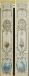 E. CHANTON. Pandant - Querubins e flores - o.s.t. - 265 x 46 cm - assinado no cid.