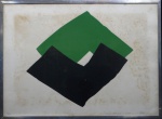 TOMIE OHTAKE - Composição preto e verde - serigrafia 8/70 - 46 x 63 cm. Assinado a lapis pela propria artista e datada 1970 no cid. (Papel necessita limpeza).