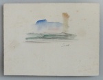 GUIGNARD. Paisagem imaginária - aquarela - 13,5 x 17,5 cm - assinado no cid. (Lote encontra-se em Brasília, frete por conta do arrematante).