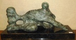 BRUNO GIORGI, " Esfinge " escultura de bronze patinado, sobre base de granito. Assinada, déc de 50. Mede 68 x 22 x 38 cm altura total. Reproduzida no livro do artista, pág. 89, Edições Pinakotheke.