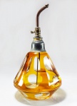 BOHEMIA - Elegante perfumeiro em cristal overlay amarelo. Med. 17 cm.