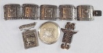 Lote com 4 peças em prata de lei Peruana, sendo Bracelete e 3 broches, teores 900, 925 e 950.