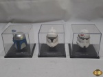 Lote de 3 capacetes do Star Wars, sendo eles Jango Fett, Clone Trooper Phase 1, Commander Neyo.