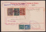 Brasil 1919 - Vale Postal no valor de 350$ réis com selos de depósito e selos para o porte de correio!
