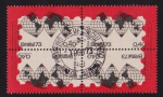 Brasil 1973 - Dia do selo em quadra com carimbo de primeiro dia de circulação! Valor de catálogo em R$ 100,00.