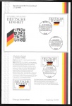 Alemanha 1990 - Peça filatélica oficial dos correios em formato A4 com selo e carimbo comemorativo além do envelope FDC oficial com o selo e carimbo! Provavelmente um edital!