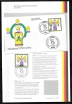 Alemanha 1990 - Peça filatélica oficial dos correios em formato A4 com selo e carimbo comemorativo além do envelope FDC oficial com o selo e carimbo! Provavelmente um edital!