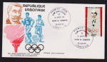 Gabão 1987 - Envelope FDC com selo e carimbo alusivo ao tema olimpíadas!