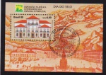 Brasil 1989 - Dia do selo Brasiliana, bloco filatélico com carimbo comemorativo!