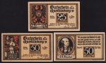 Alemanha 1921 - Série de 3 notgelds em perfeito estado de conservação!