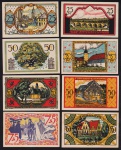 Alemanha 1921 - Série de 8 notgelds em perfeito estado de conservação!