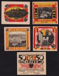 Alemanha 1921 - Série de 5 notgelds em perfeito estado de conservação!
