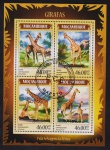 Moçambique 2014 - Bloco filatélico alusivo ao tema fauna com girafas!