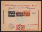 Brasil 1925 - Vale Postal no valor de 106$ réis com selos de depósito e selos para o porte de correio!