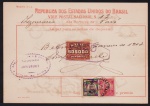 Brasil 1914 - Vale Postal no valor de 50$ réis com selos de depósito e selos para o porte de correio. Carimbo de Maragogipe!