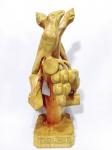 Adão de Lourdes - Arte popular / Totem com animais / Escultura em madeira / 38 cm de altura / assinada