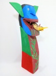 Carranca em madeira nobre pintada elaborada pelo Mestre Jasson  - Alagoas - Medida: 85 cm. - Arte popular