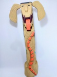 Carranca em madeira nobre pintada elaborada pelo Mestre Jasson  - Alagoas - Medida: 1,04 m. - Arte Popular