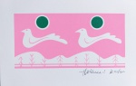 Gravura Aldemir Martins com o tema pássaros - Medidas: 25,5 x 16 cm