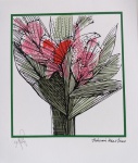 Gravura Aldemir martins com o tema flor  - Medidas: 20 x 24 cm