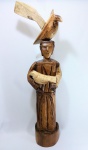 Maravilhoso São Francisco  em madeira nobre, elaborado pelo Mestre Jasson - Alagoas.Medida: 1,29 m - Arte popular - Arte popular