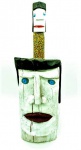 Magnifica peça do Mestre Celio Representando cabeças. Peça em madeira pintada e assinada - Medida: 48 x 16 cm - Arte popular