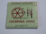 FILUMENIA - ANTIGA CAIXA DE FÓSFOROS DE BOLSO " CAZANOMA LODGE " CALIFORNIA