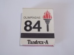 FILUMENIA - ANTIGA CAIXA DE FÓSFOROS DE BOLSO " TANDREX-A " OLIMPÍADAS DE 84 CONTEM OS PALITOS