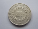 P#609 - ANTIGA MOEDA DE PRATA DO BRASIL ( IMPÉRIO ) 1.000 RÉIS DO ANO DE 1861 PEÇA MUITO BEM CONSERVADA