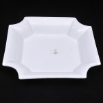 Grande travessa quadrada p/ arroz estilo contemporâneo em porcelana branca, 33x33x6, s/ uso.